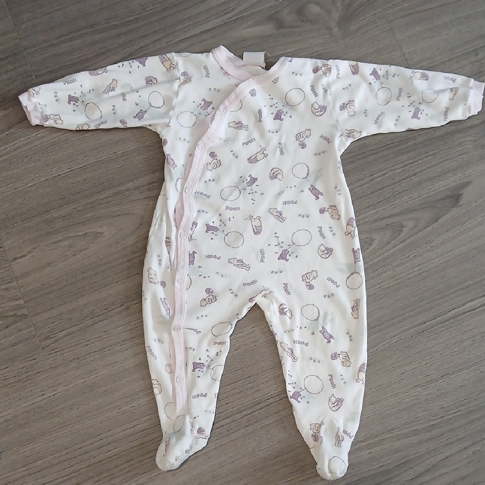 CLEAROUT‼️Vintage Pooh Disney Baby Sleeper Pajamas XL 24 Mos